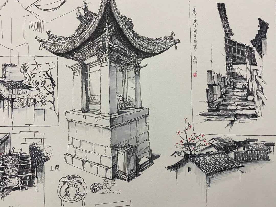 【重慶美術(shù)校考寒假特訓營】重慶龍行藝術(shù)線上寒假課程第三講：風景速寫基礎！圖十三